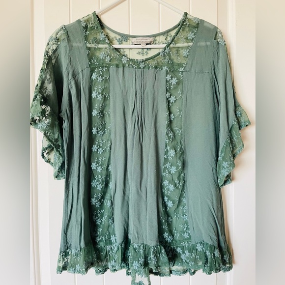 Sage green blouse. - Picture 1 of 5